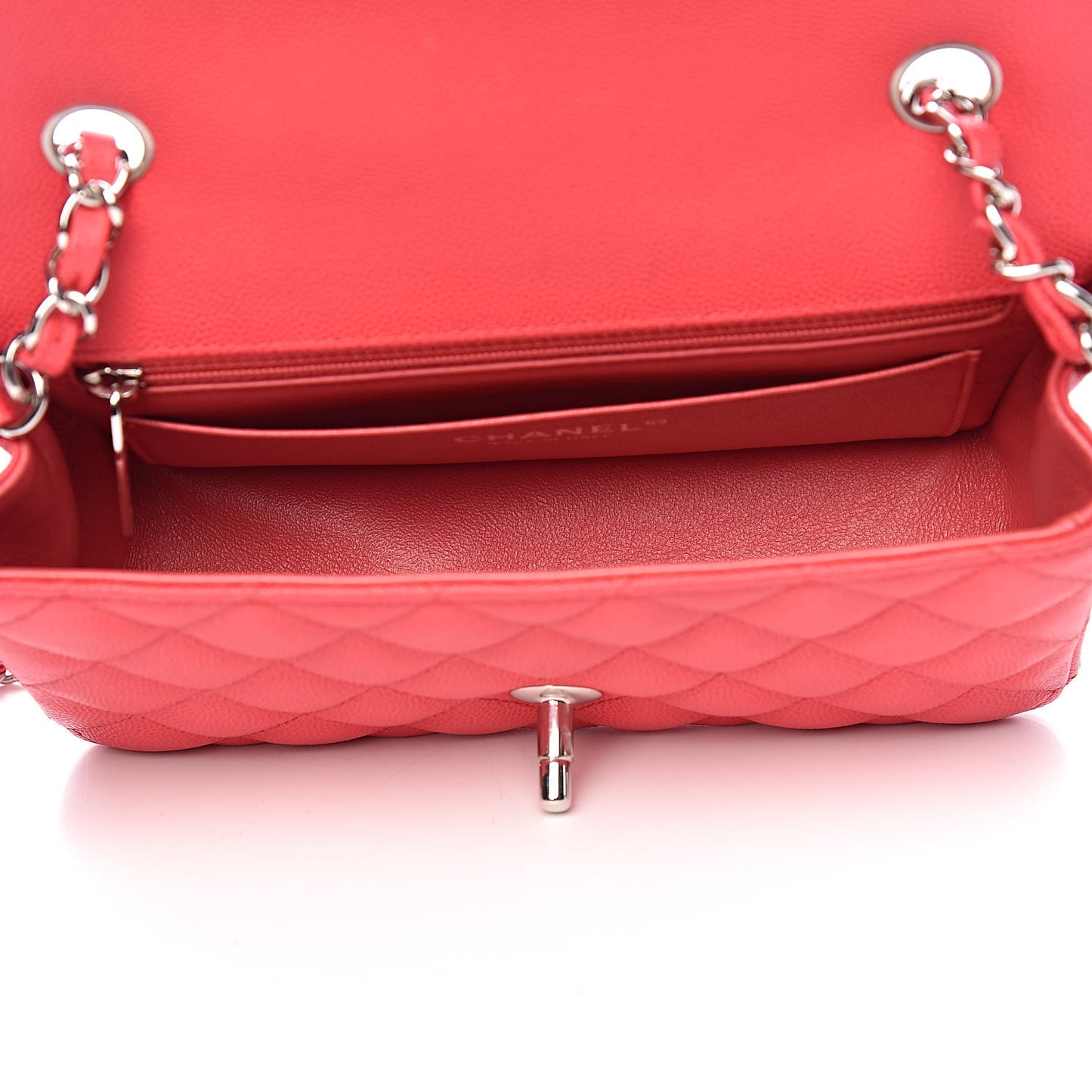 Caviar Quilted Mini Rectangular Flap Dark Pink