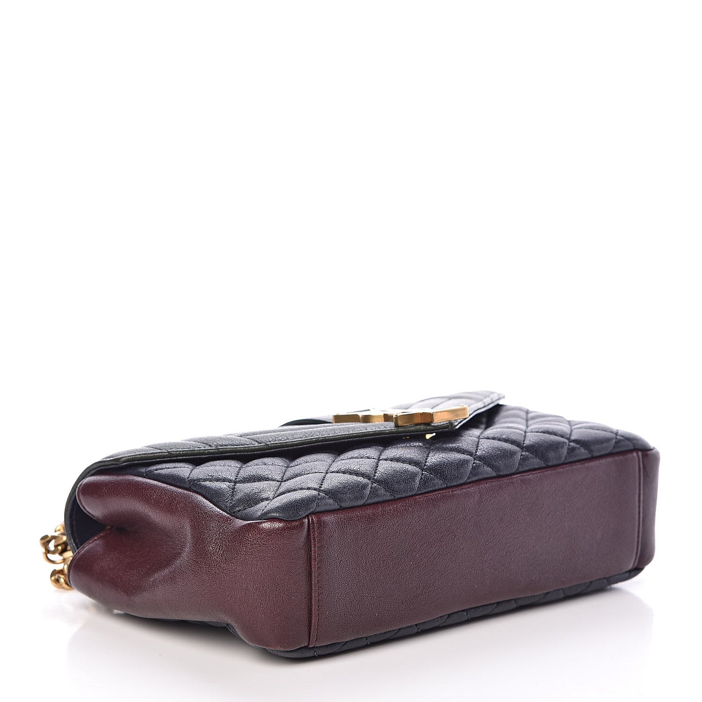 Sheepskin Tri-Color Tri-Quilt Monogram Medium College Bag