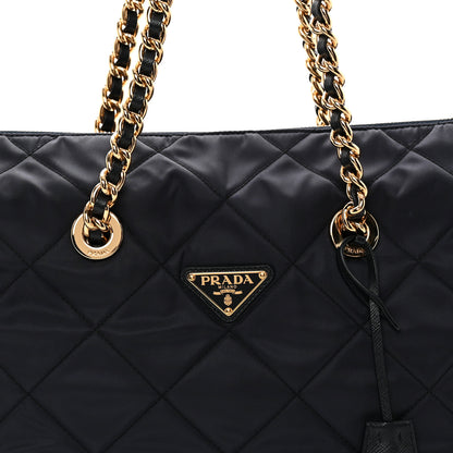 Prada Nylon Tessuto Impuntu Quilted Tote Baltico 7 of 10