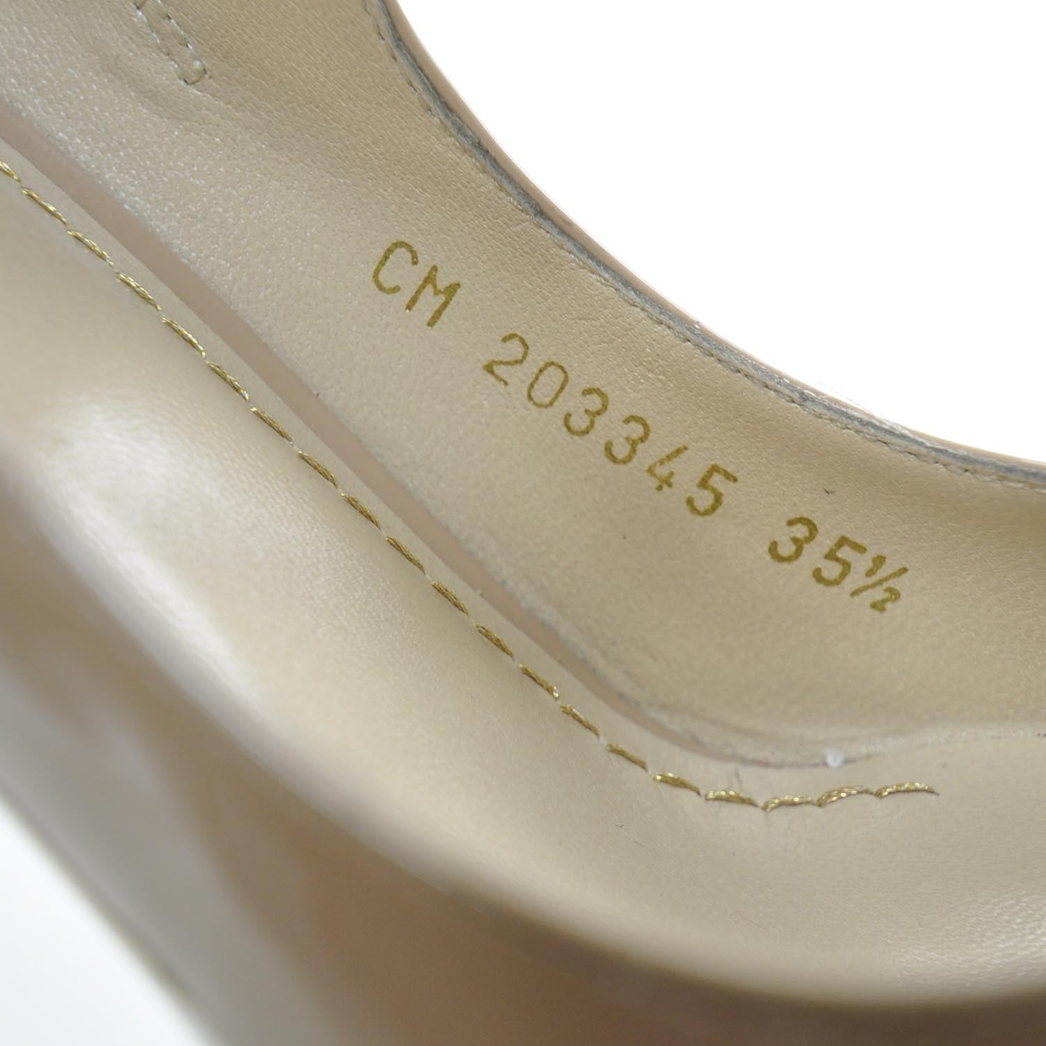 Saint Laurent Patent Mary Jane Platform Pumps 35.5 Nude 6 of 8