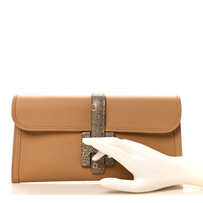Hermes Swift Lizard Jige Elan Touch 29 Clutch Biscuit Ombre 2 of 8