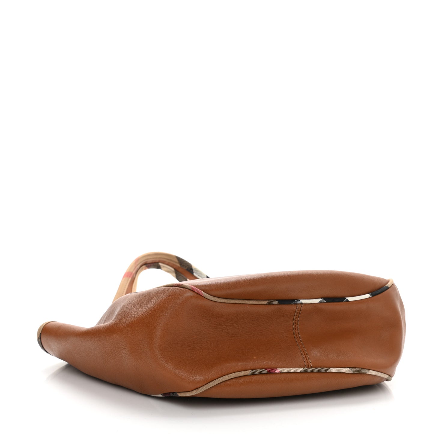 Calfskin Check Trim Hobo Brown