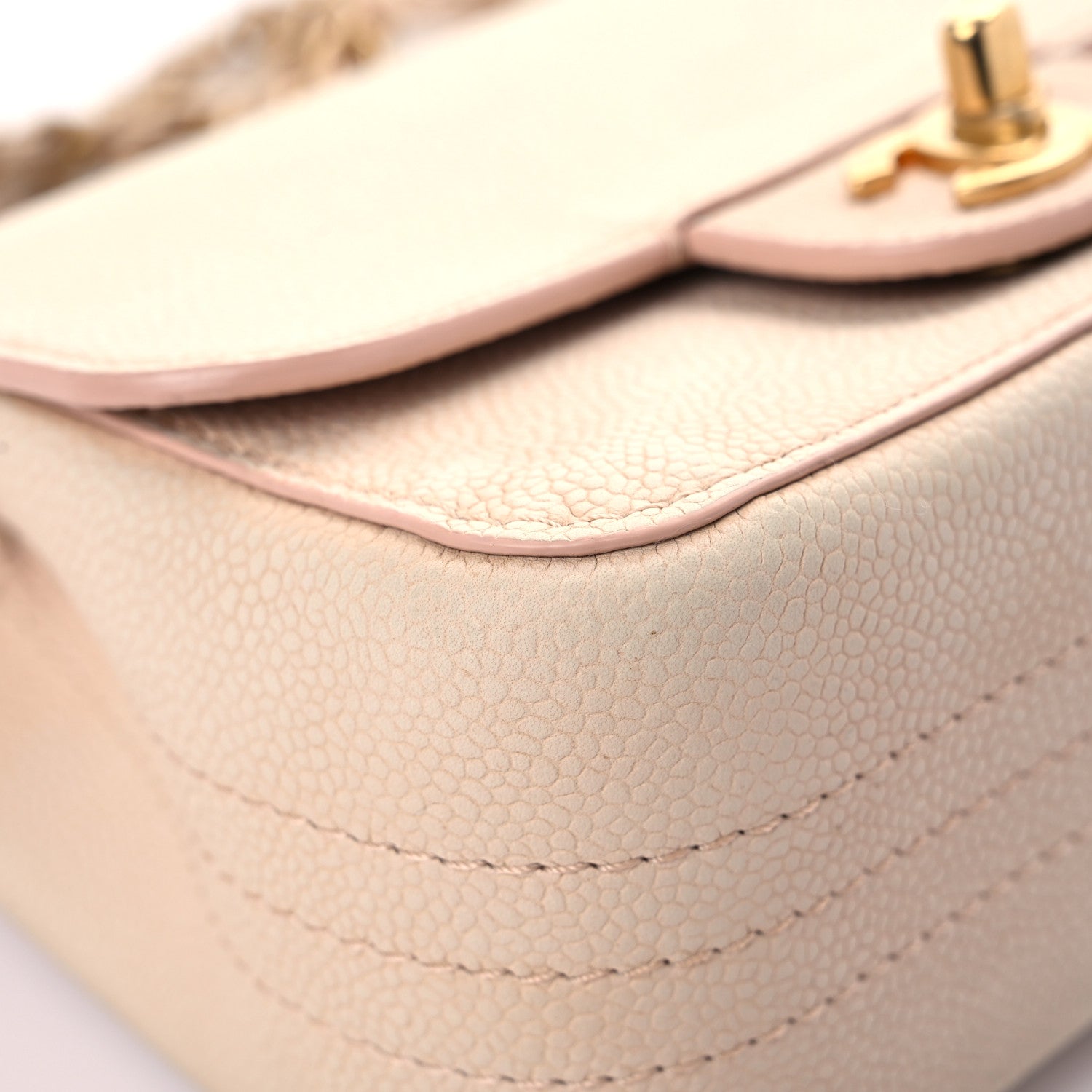 Chanel Grained Calfskin Mini Square Classic Pure Flap Nude 8 of 29