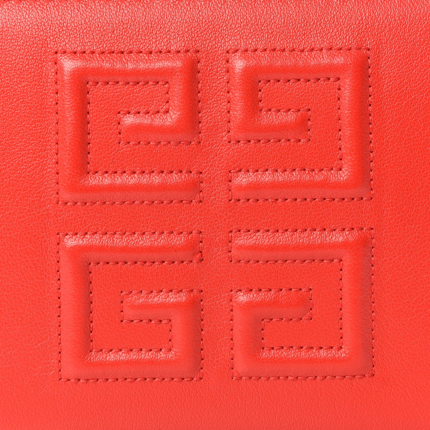 Lambskin Logo Zip Around Wallet Red
