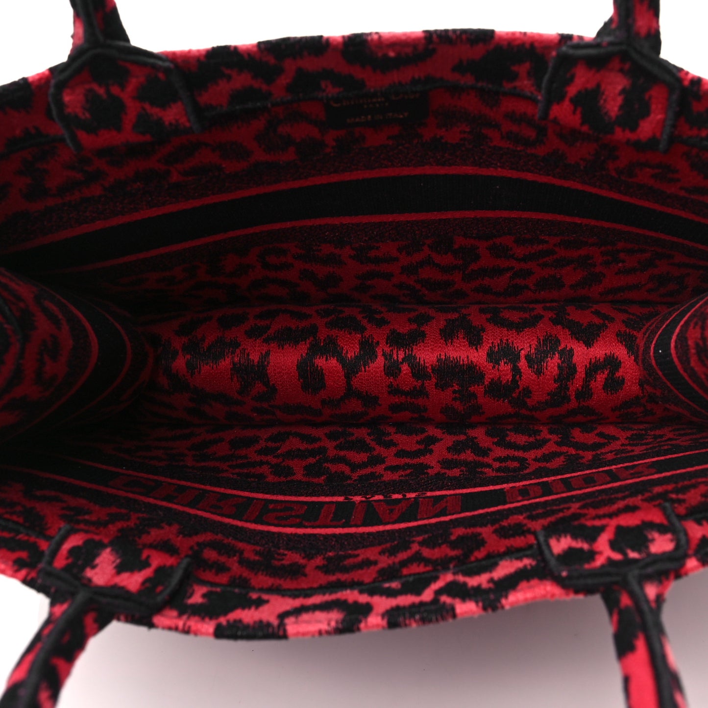 Canvas Mizza Embroidered Medium Leopard Book Tote Fuchsia Multicolor