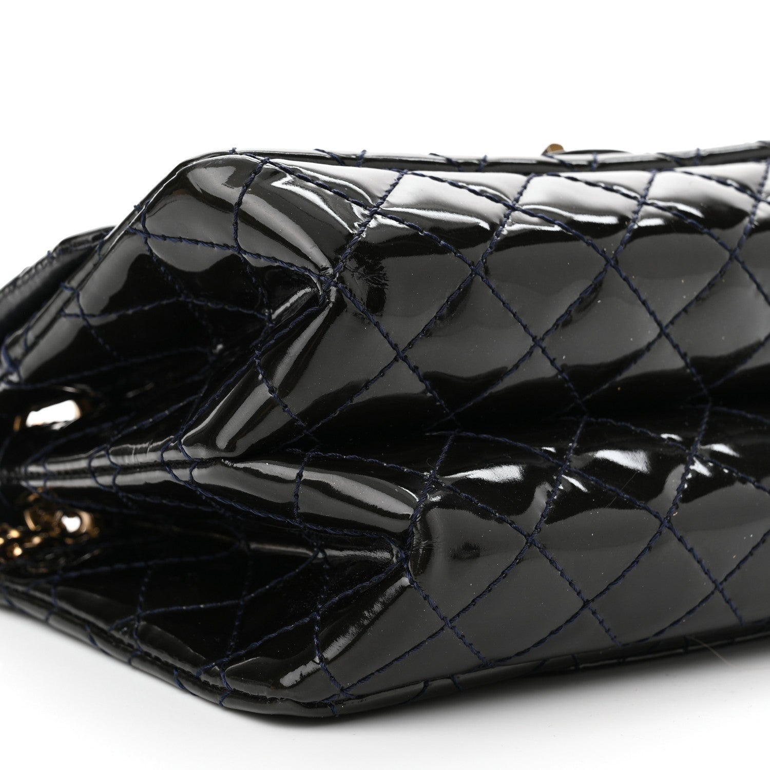 Chanel Patent Quilted Accordion Reissue 2.55 Flap Navy 8 of 13