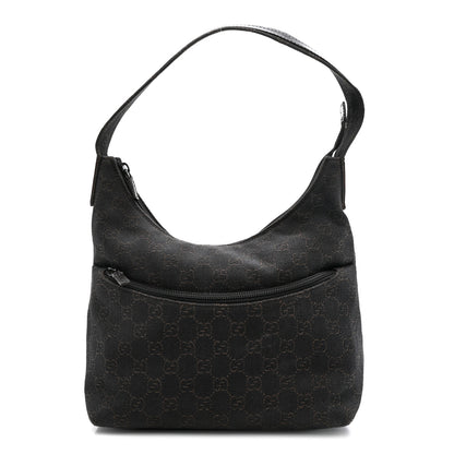 Gucci Denim Monogram Small Hobo Dark Brown 1 of 12
