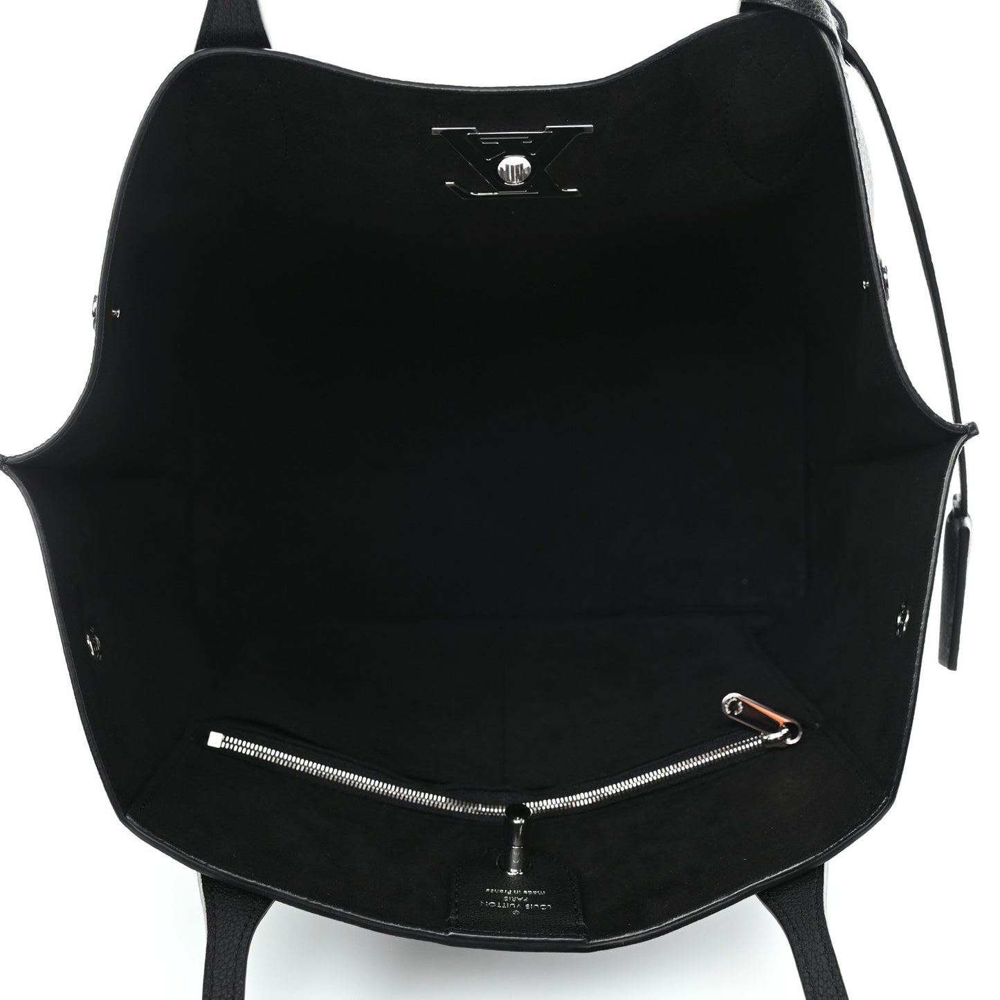 Calfskin Lockme Go Tote Black