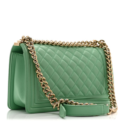 Chanel Calfskin Quilted Medium Boy Flap Green 3 of 11