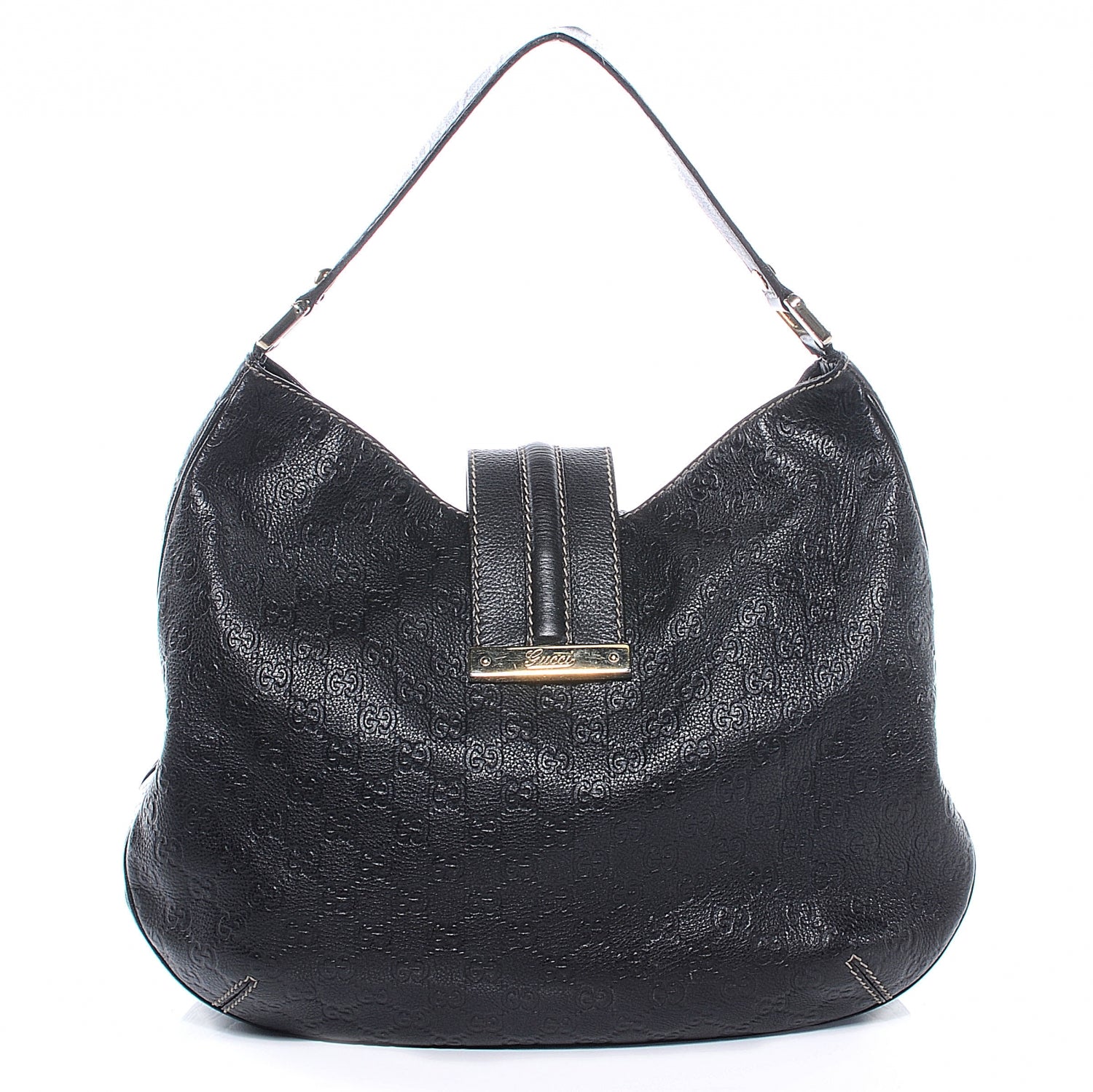 Gucci Guccissima New Ladies Web Large Hobo Brown 1 of 8