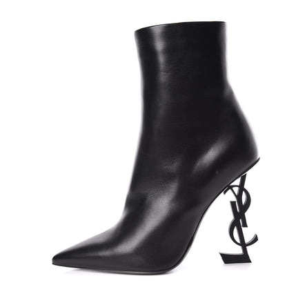 Saint Laurent Sheepskin Opyum Ankle Boot 38 Black 1 of 8