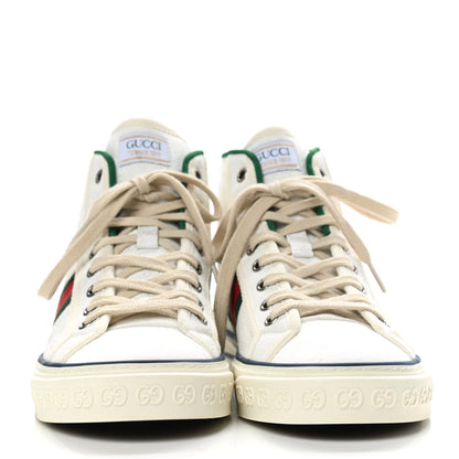 Gucci Jacquard Mini GG Monogram Web Womens 1977 Tennis High Top Sneakers 39 White 2 of 7