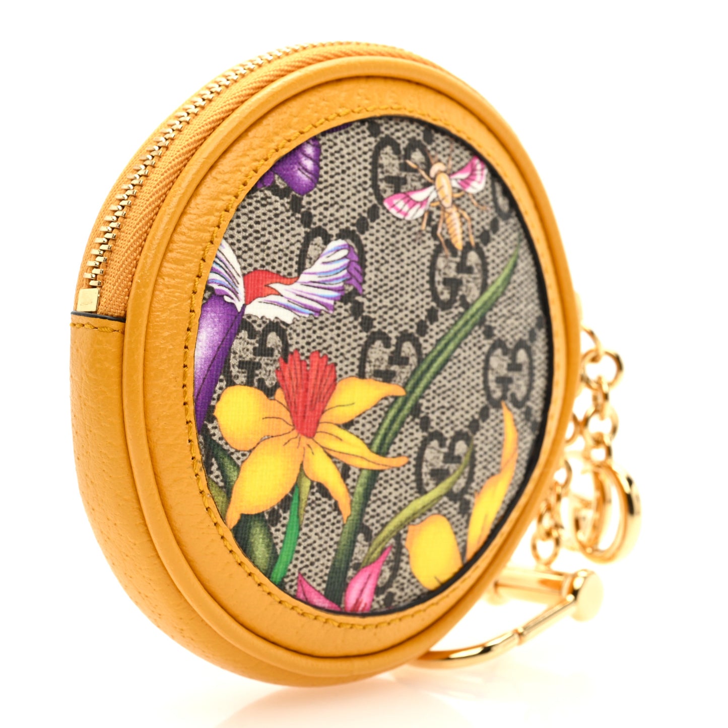 GG Supreme Monogram Flora Web Ophidia Coin Purse Beige Multicolor Crop