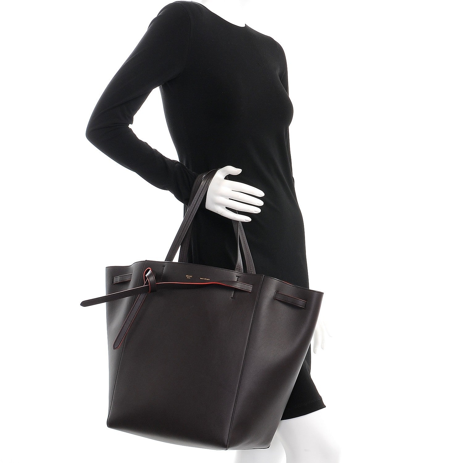 Celine Smooth Calfskin Medium Belt Cabas Phantom Dark Brown 2 of 13
