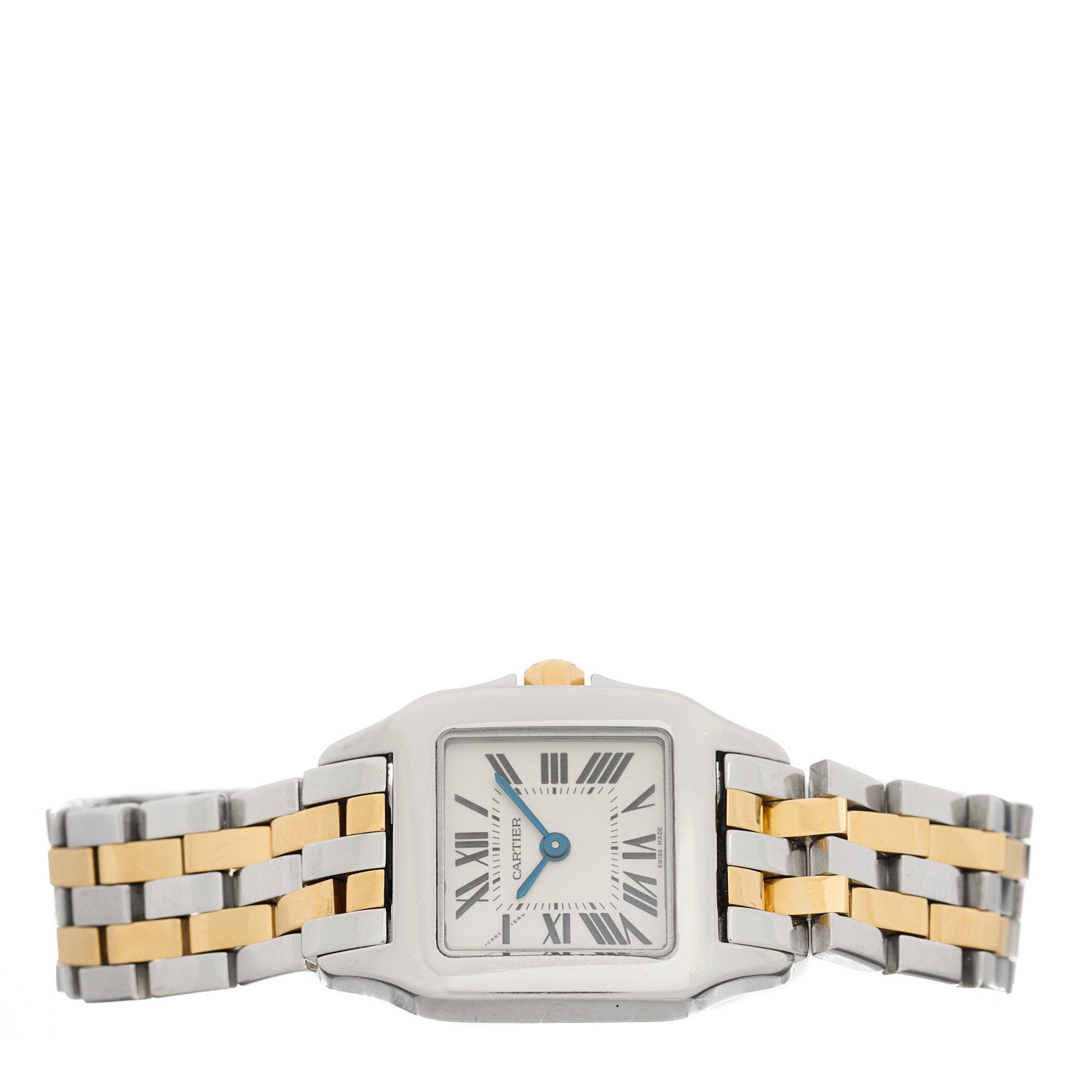 Cartier Stainless Steel 18K Yellow Gold 20mm Santos Demoiselle Quartz Watch 3 of 5