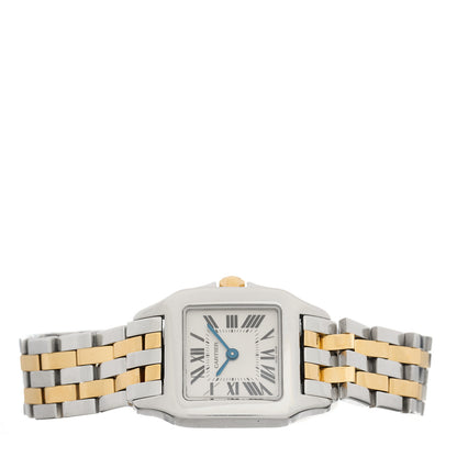 Cartier Stainless Steel 18K Yellow Gold 20mm Santos Demoiselle Quartz Watch 3 of 5