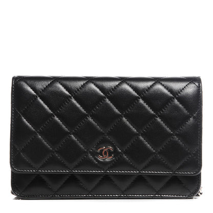 Chanel Lambskin Quilted Wallet On Chain WOC Black 1 of 9