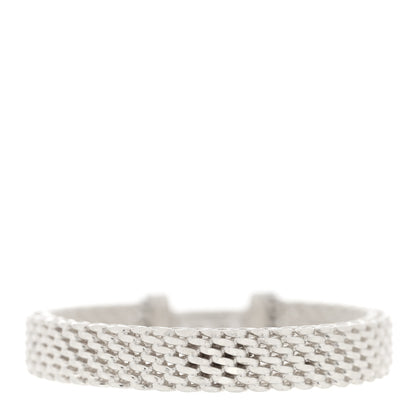Tiffany Sterling Silver Diamond Somerset Mesh Band Ring 57 8 3 of 5