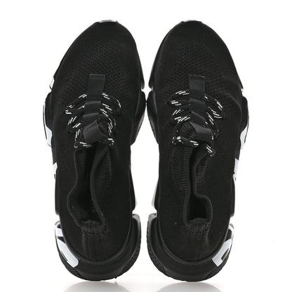 Balenciaga Knit Womens Speed Lace Up Graffiti Sneakers 37 Black White 2 of 10