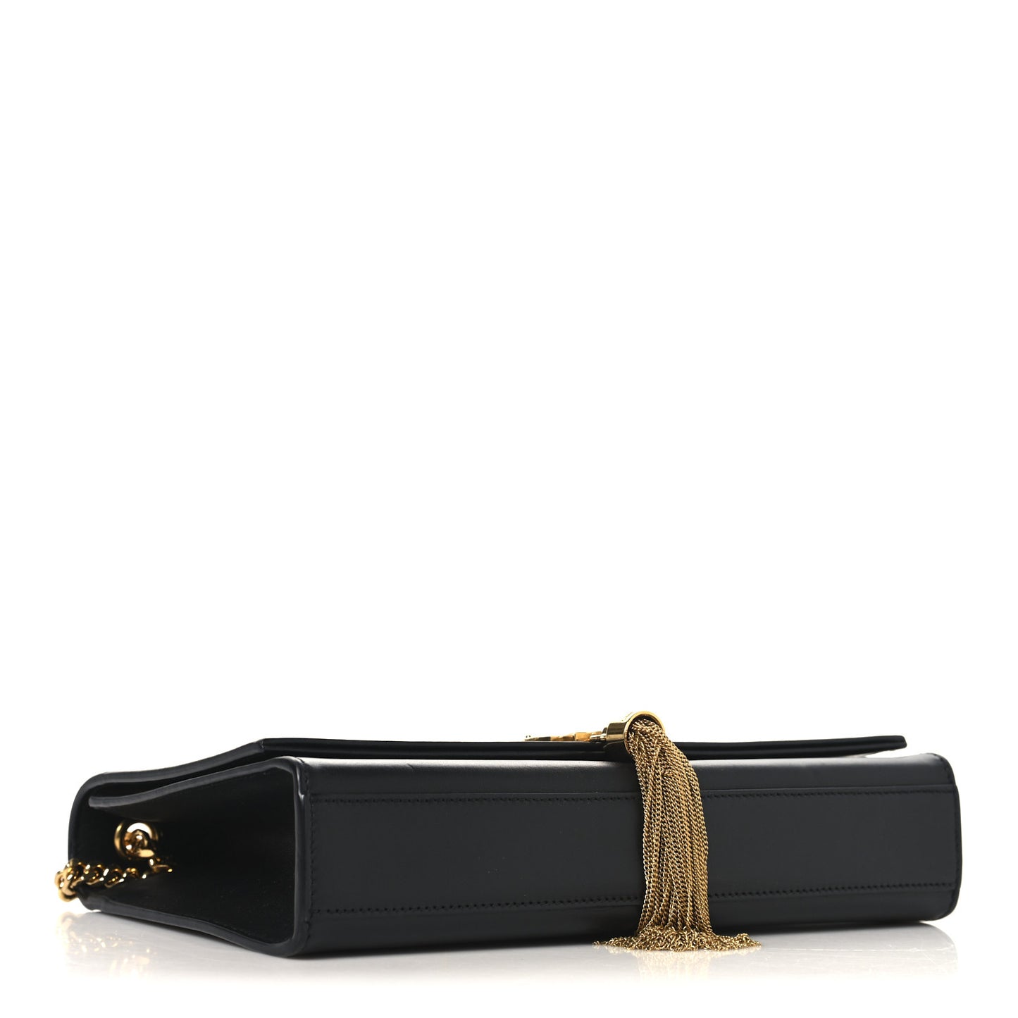 Smooth Calfskin Medium Classic Monogram Kate Tassel Satchel Black