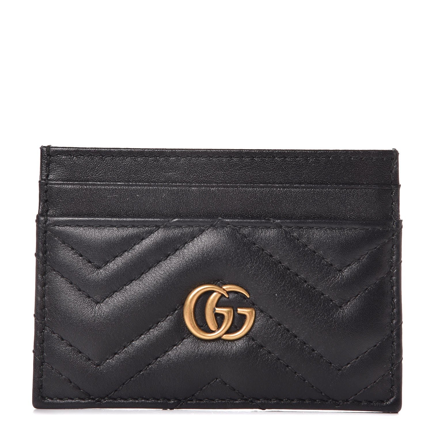 Gucci Calfskin Matelasse GG Marmont Card Holder Black 2 of 14