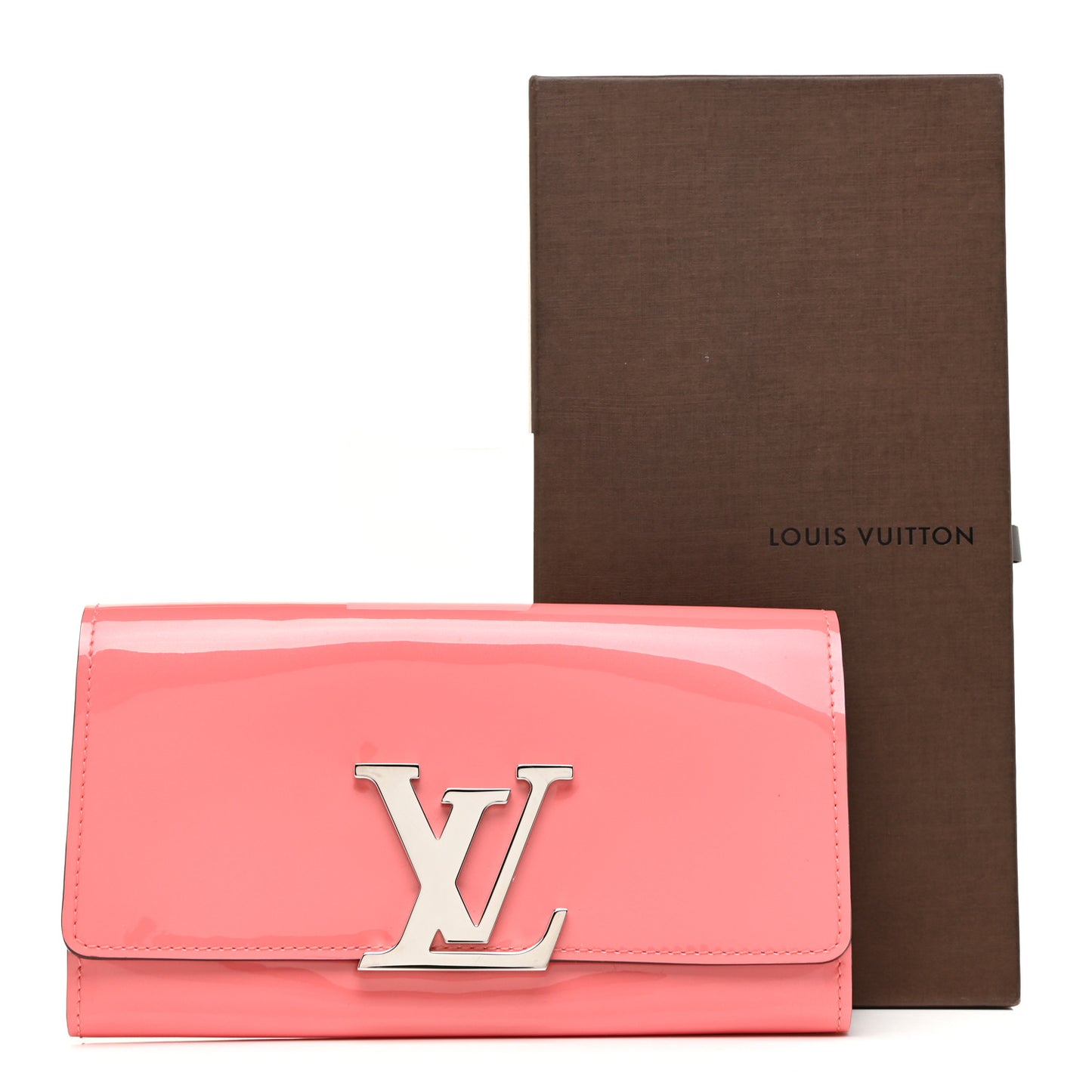 Patent Louise Wallet Rose Litchi