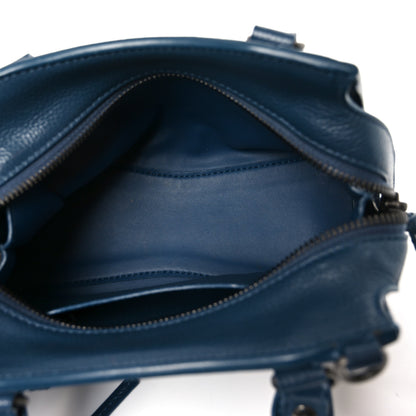 Balenciaga Grained Calfskin Neo Classic Silver Hardware Mini City Petrol Blue 5 of 10