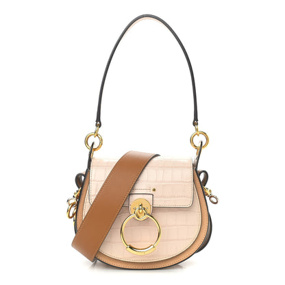 Chloe Calfskin Crocodile Embossed Small Tess Bag Cement Pink 1 of 11