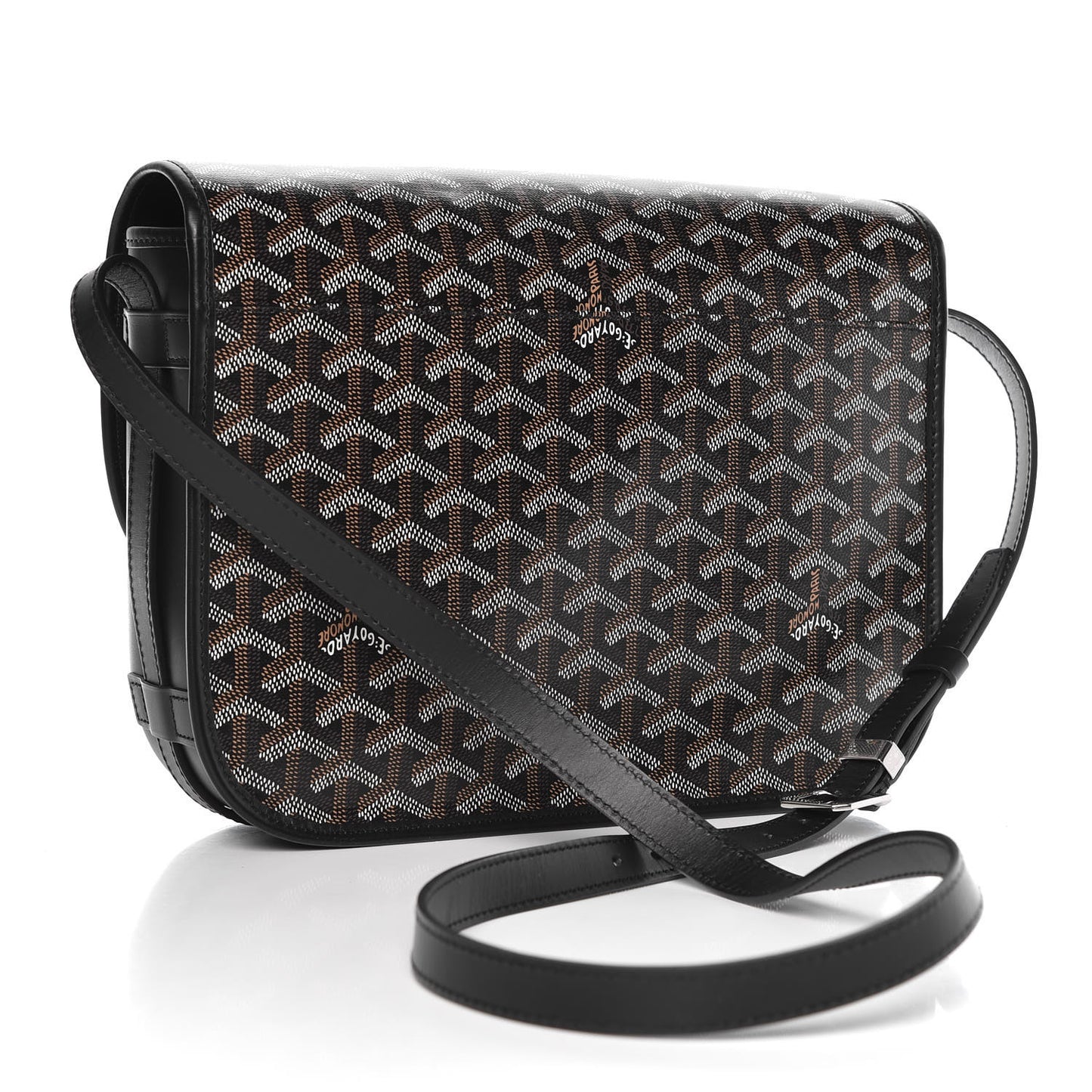 Goyardine Belvedere MM Messenger Bag Black