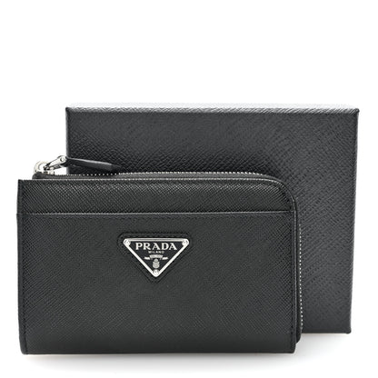 Prada Saffiano Triangle Zip Around Keychain Black 8 of 8