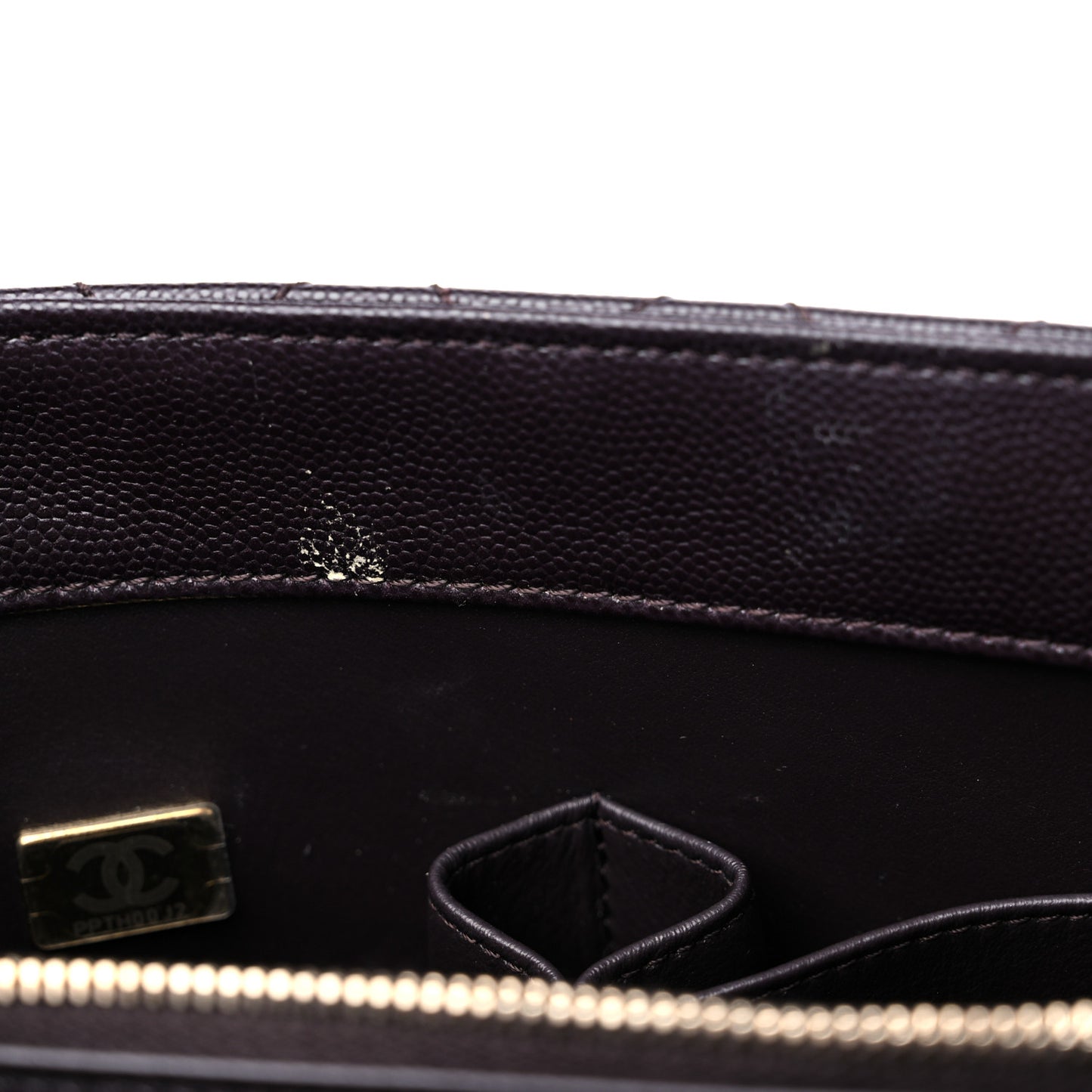 Caviar Quilted Small Coco Handle Flap Dark Brown