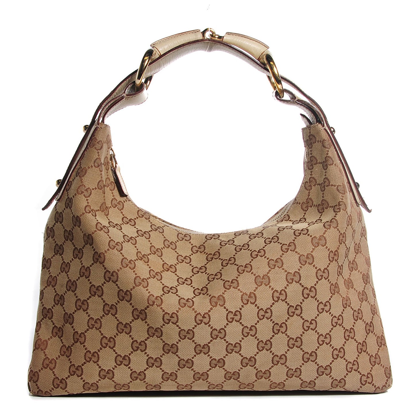 Monogram Medium Horsebit Chain Hobo Off White