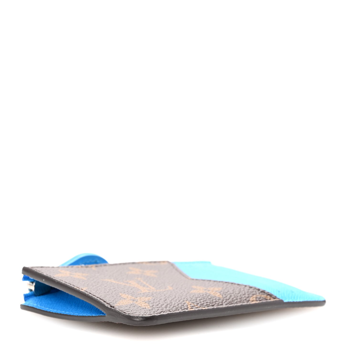 Monogram Zipped Romy Card Holder Gaston Blue