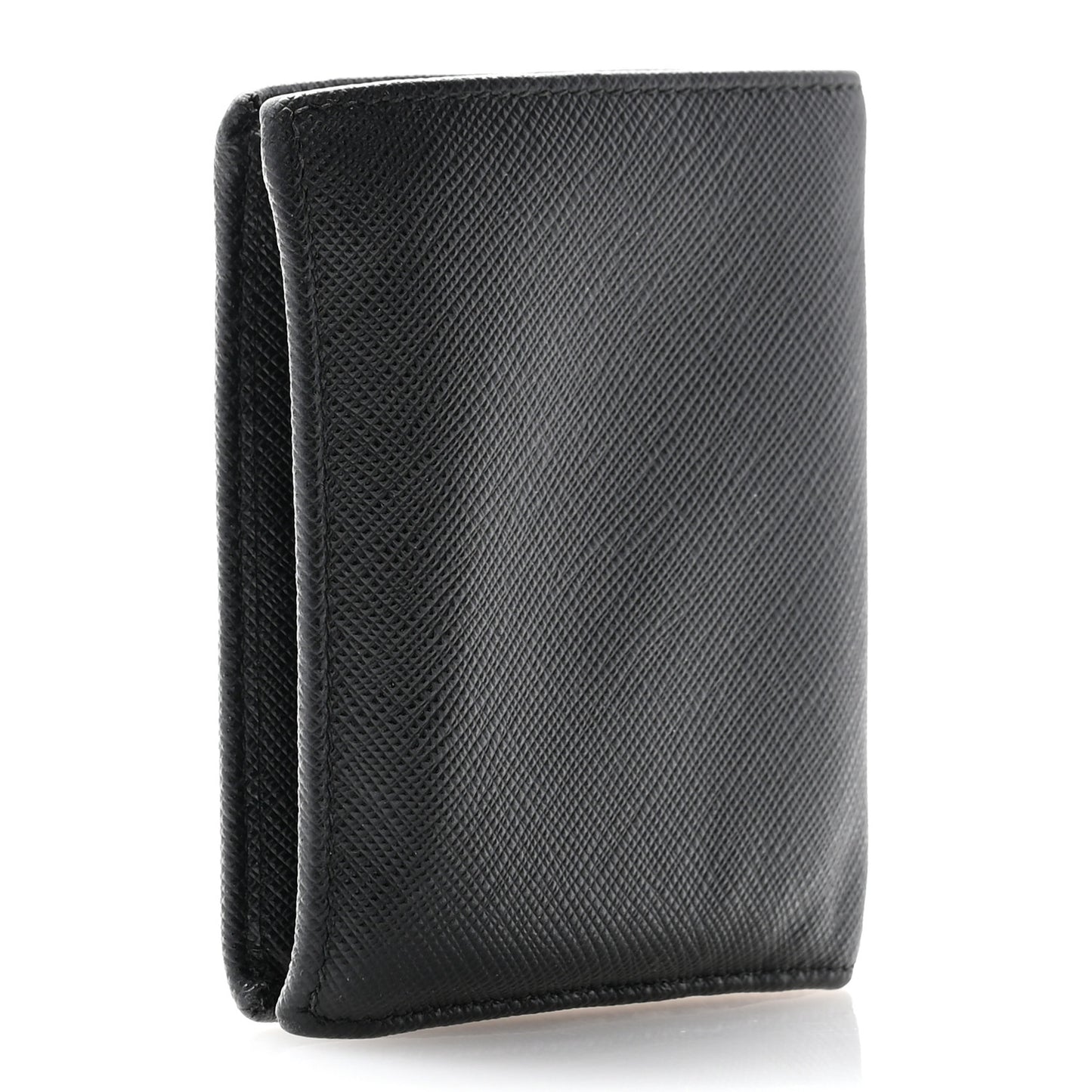 Saffiano Triangle Bi-Fold Wallet Black