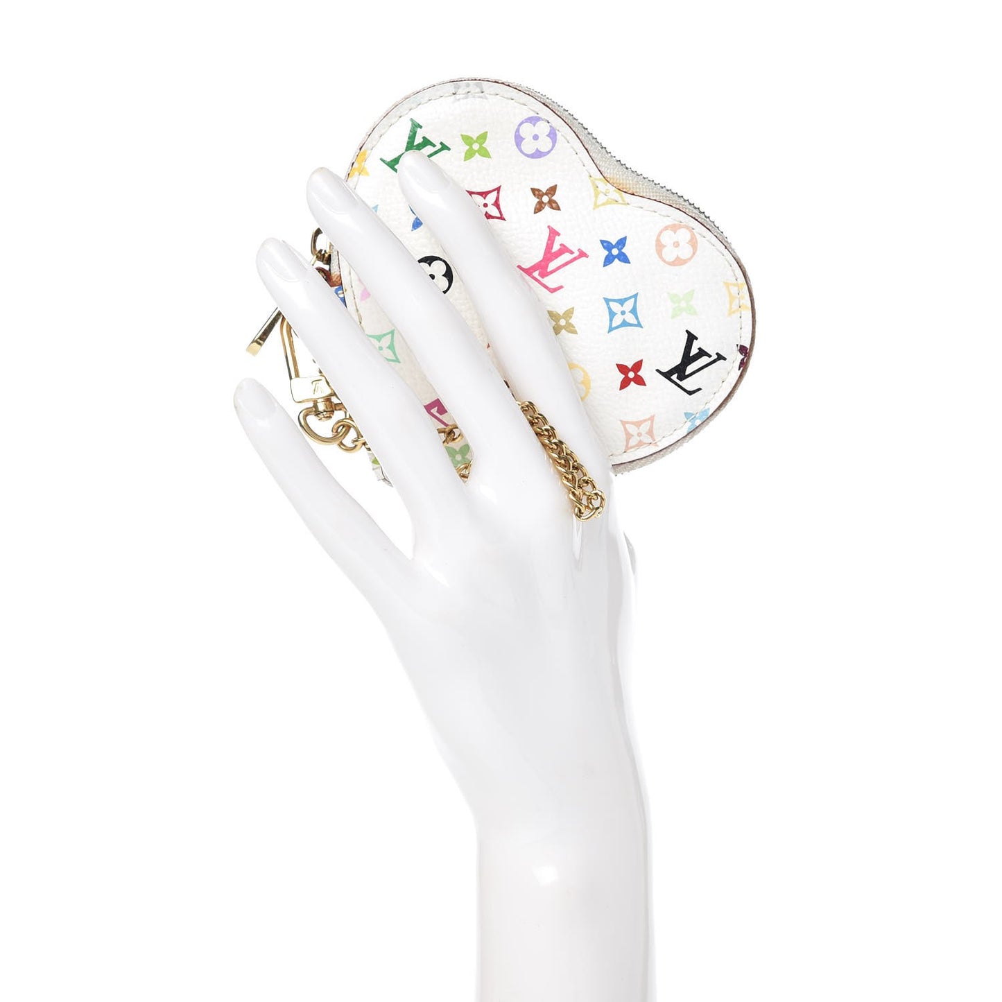 Monogram Multicolor Coeur Heart Coin Purse White