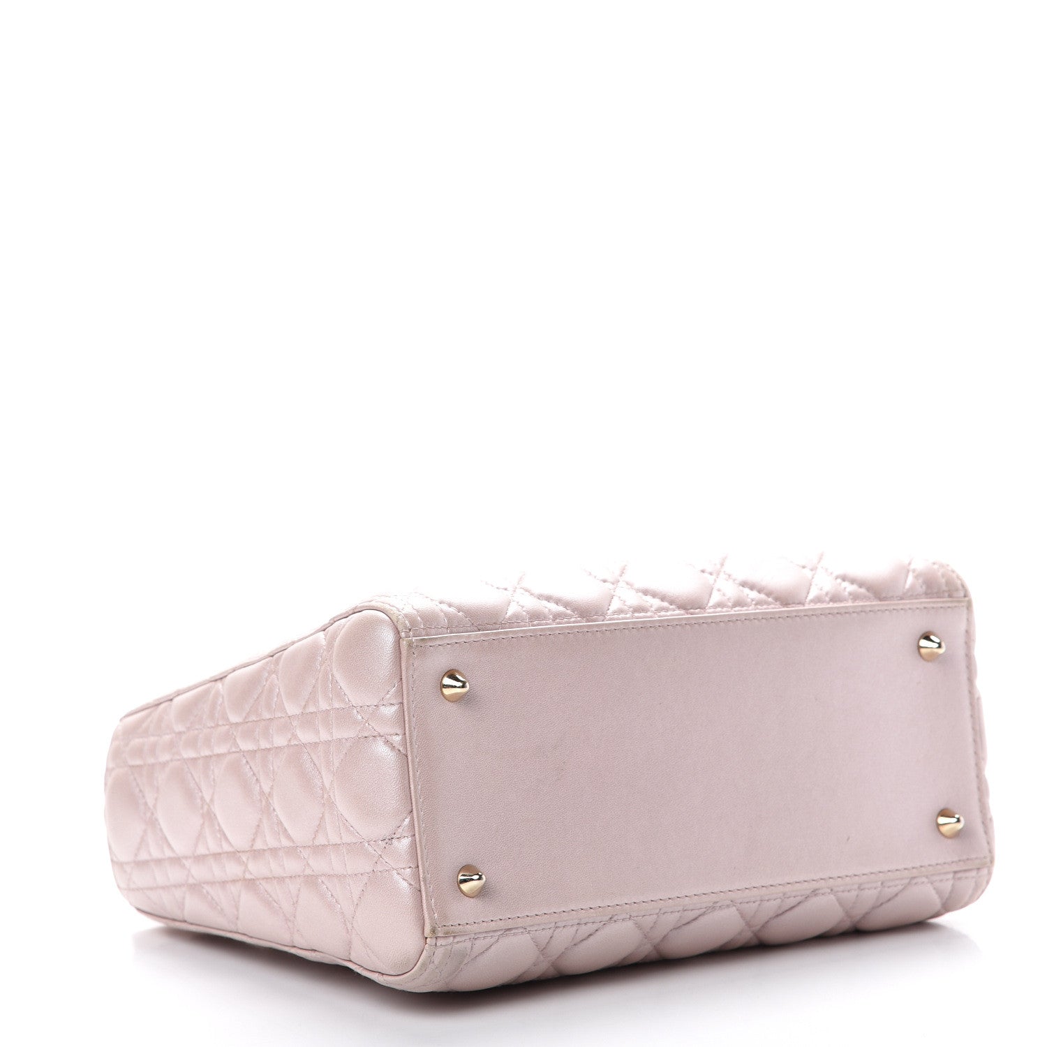 Christian Dior Pearly Lambskin Cannage Medium Lady Dior Lotus 3 of 15
