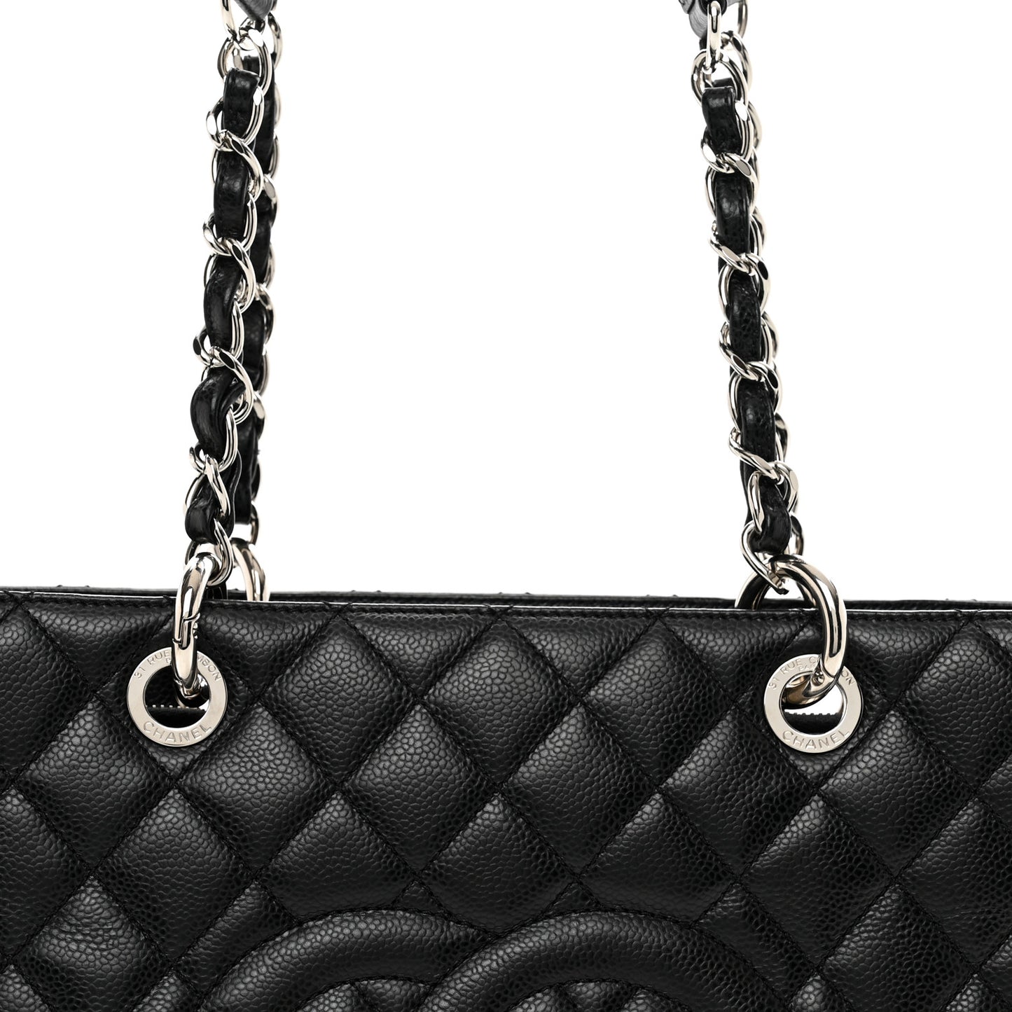 Caviar Quilted Grand Shopping Tote GST Black