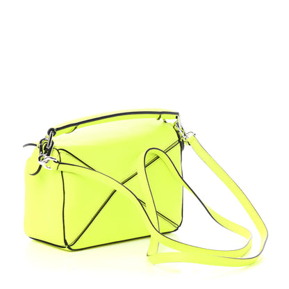 Loewe Calfskin Mini Puzzle Bag Neon Yellow 3 of 9