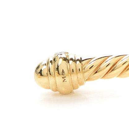 David Yurman 18K Yellow Gold Diamond 3mm Cablespira Bracelet 5 of 6