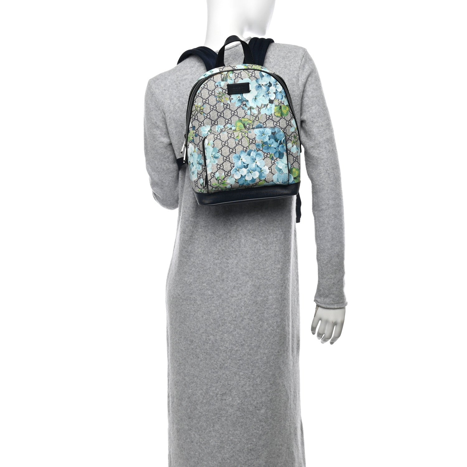 Gucci GG Supreme Monogram Blooms Small Day Backpack Blue 2 of 11
