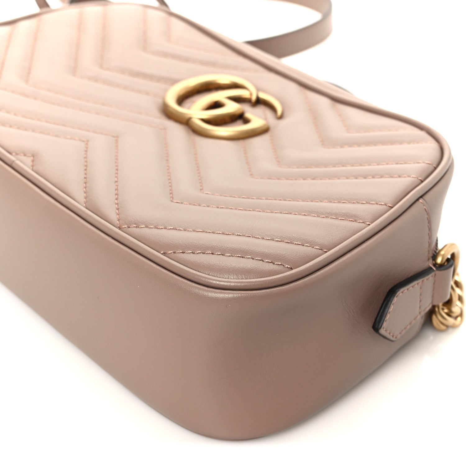Gucci Calfskin Matelasse Small GG Marmont Chain Shoulder Bag Porcelain Rose 11 of 11