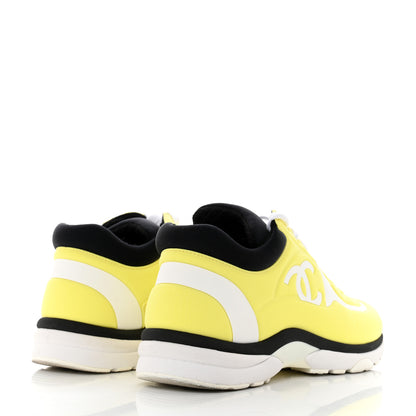Chanel Lycra Fabric CC Sneakers 36 Yellow 4 of 8