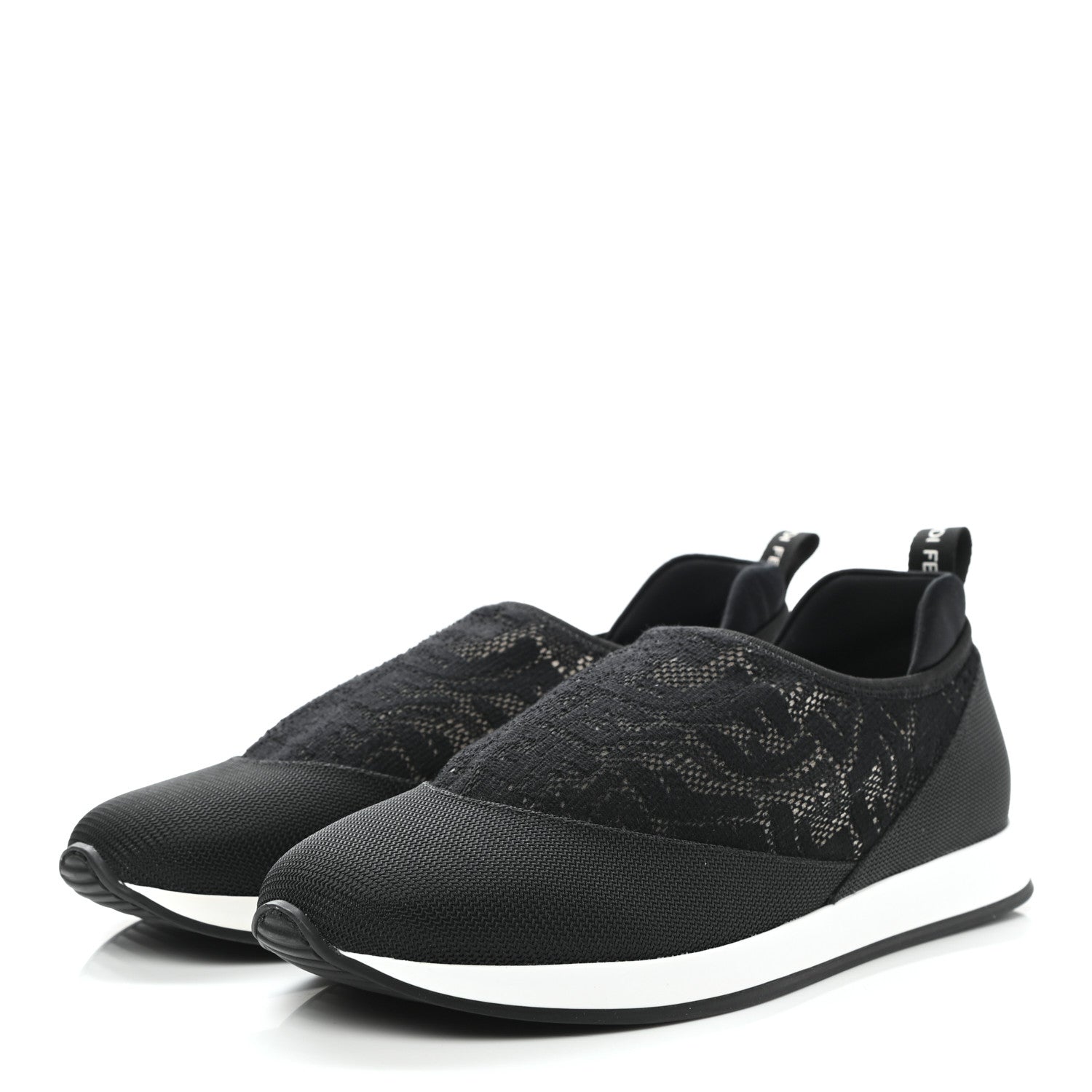 Fendi X SARAH COLEMAN Mesh FF Vertigo Runner Slip On Sneakers 37 Black 3 of 8
