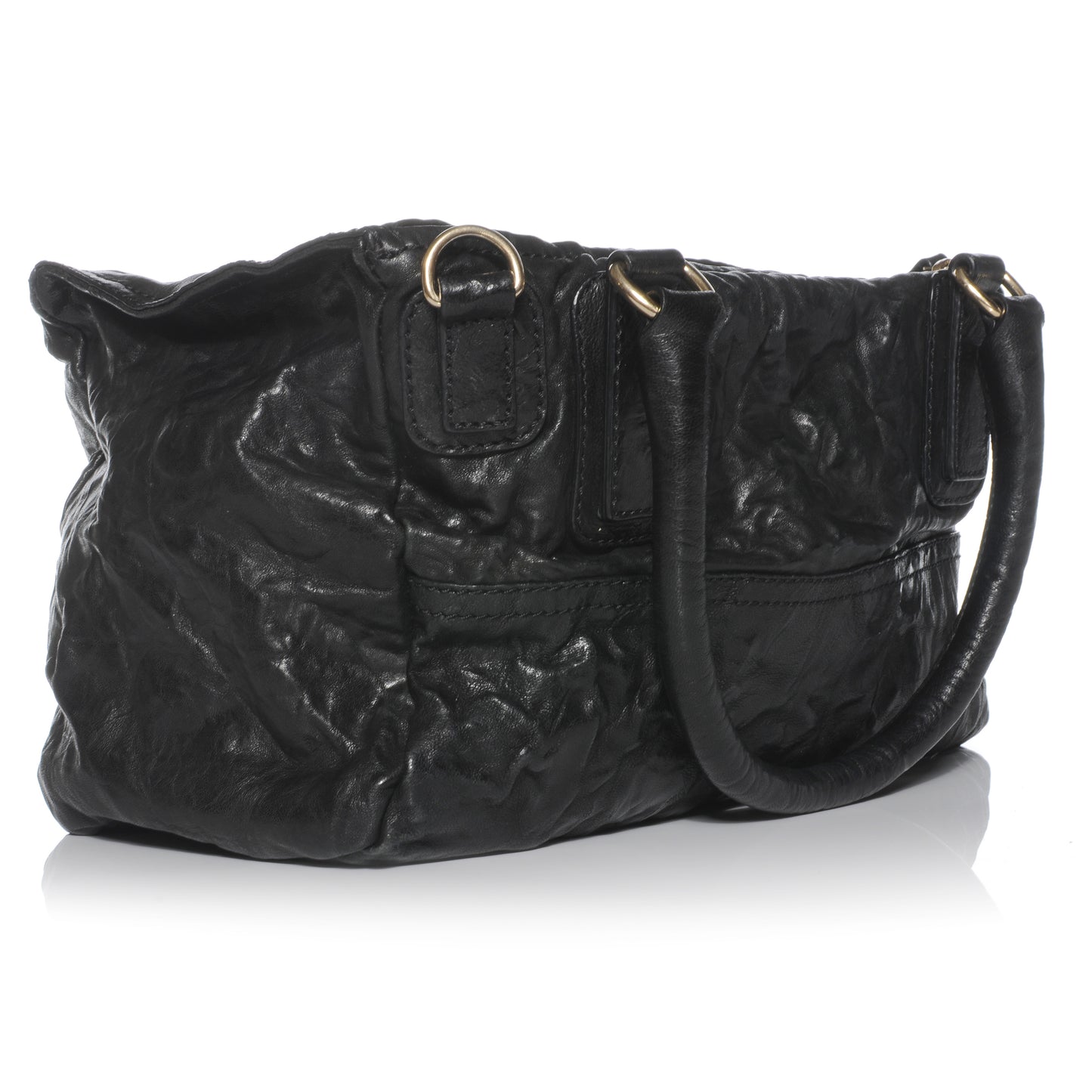Textured Sheepskin Medium Pandora Pepe Messenger Black