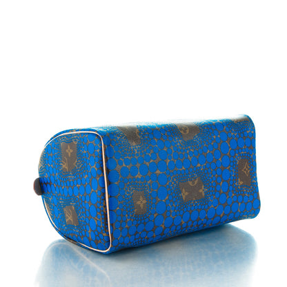 Louis Vuitton Monogram Kusama Town Speedy 30 Blue 4 of 7