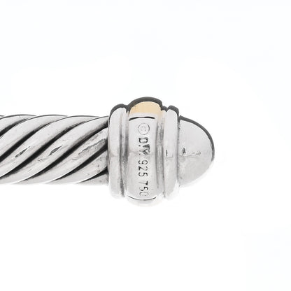 David Yurman Sterling Silver 18K Yellow Gold 4mm Cable Classics Bracelet 3 of 4