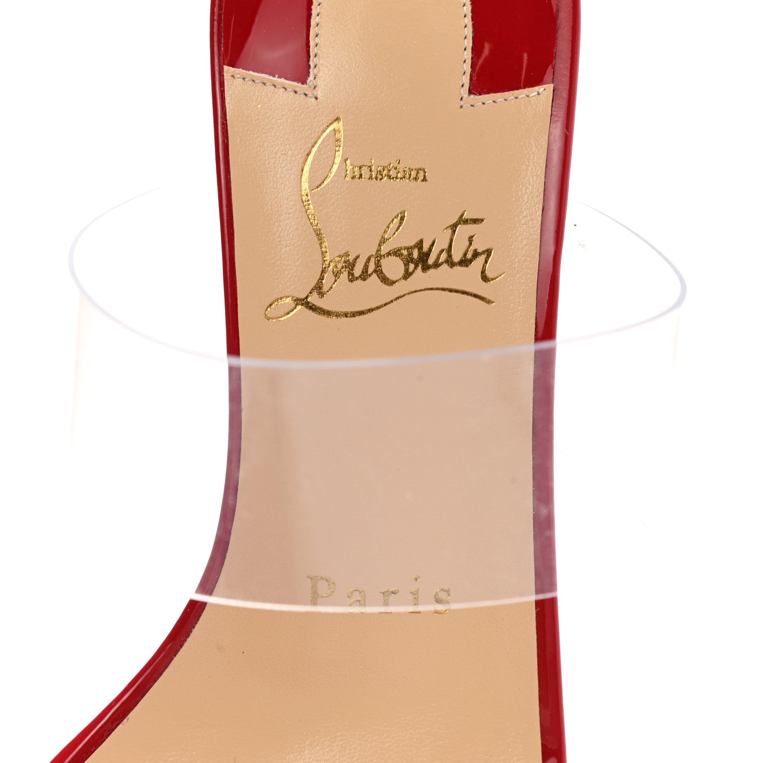 Christian Louboutin Patent PVC Just Nothing 85 Slide Sandals 35 Red 7 of 11