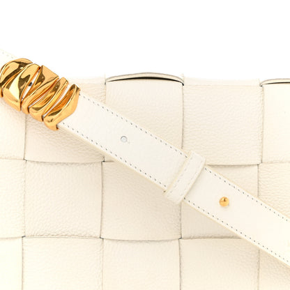 Bottega Veneta Grained Calfskin Maxi Intrecciato Cassette Crossbody Bag White 8 of 17