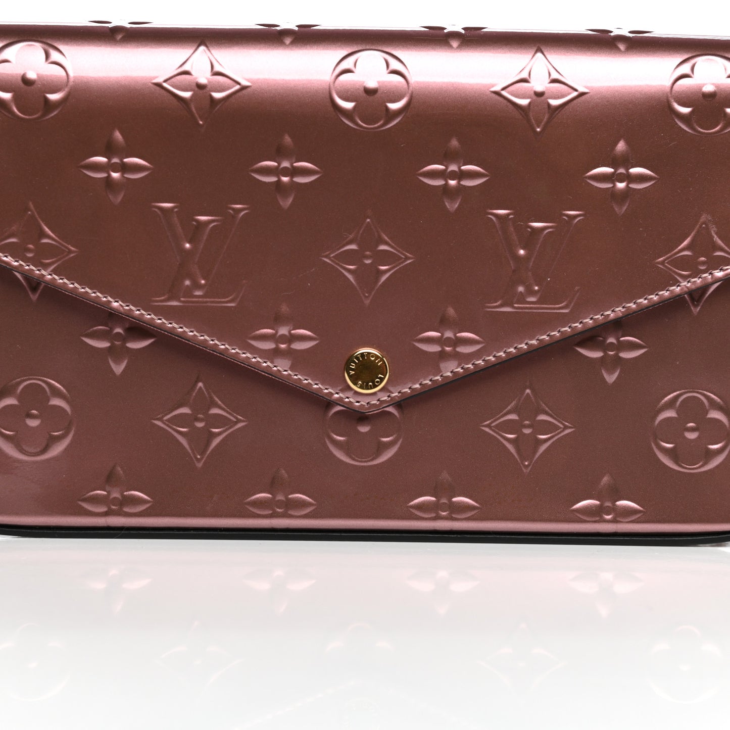 Vernis Pochette Felicie Chain Wallet Metallic Pale Pink