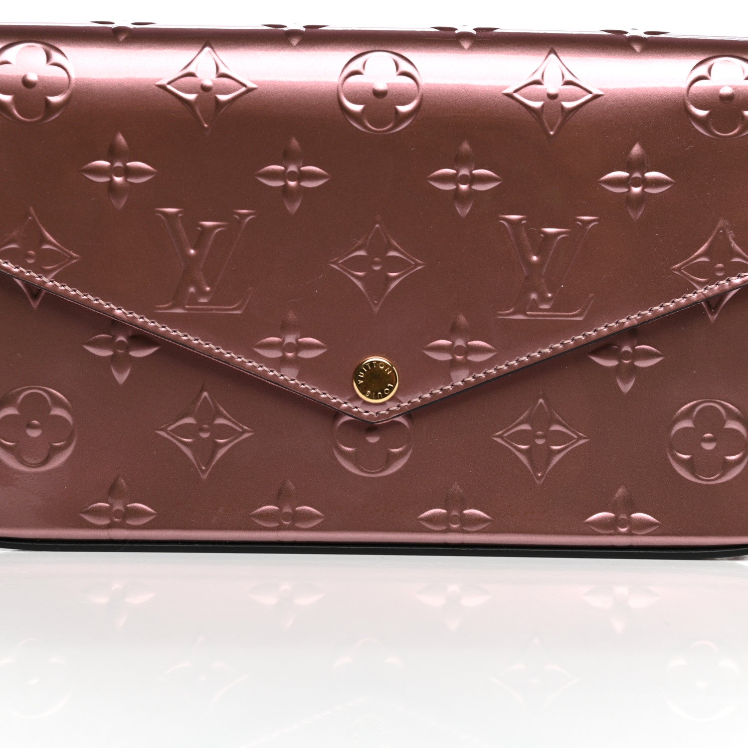 Louis Vuitton Vernis Pochette Felicie Chain Wallet Metallic Pale Pink 10 of 13
